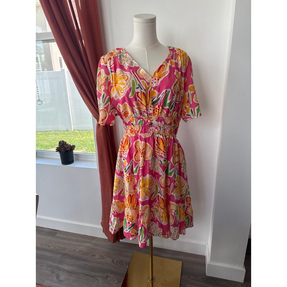 NWT She & Sky Pink Floral Sundress Garden Party Fairycore Summer Dress